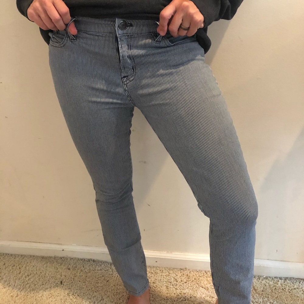 J. Crew Toothpick Jeans, pinstriped